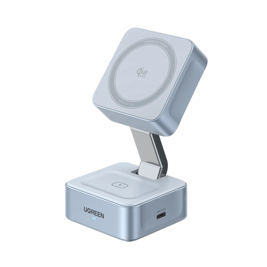 UGREEN MagFlow 2-in-1 Magnetic Wireless Charger (Qi2 25W, MagSafe-Compatible) product reference